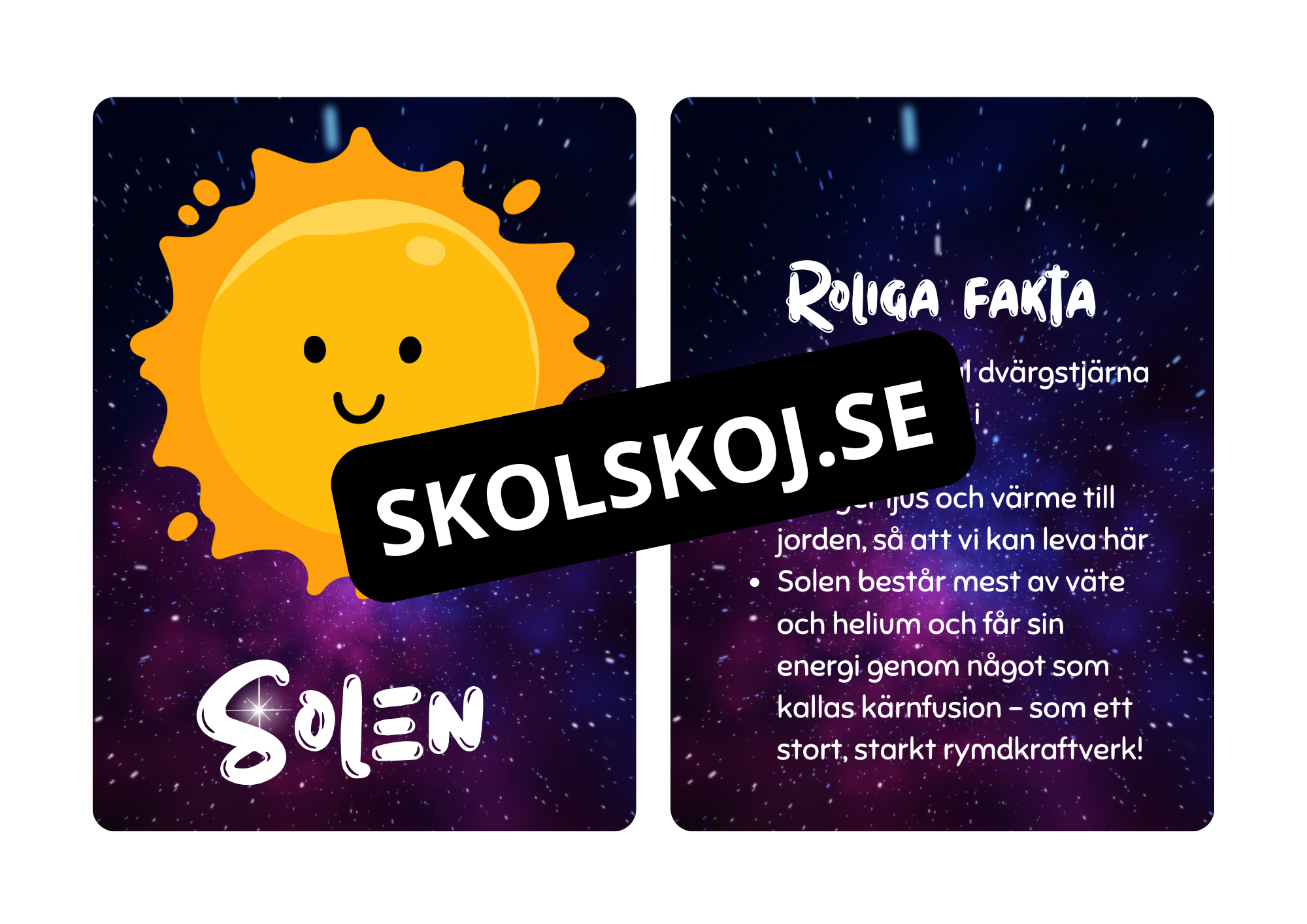 Vårt solsystem - Flashkort