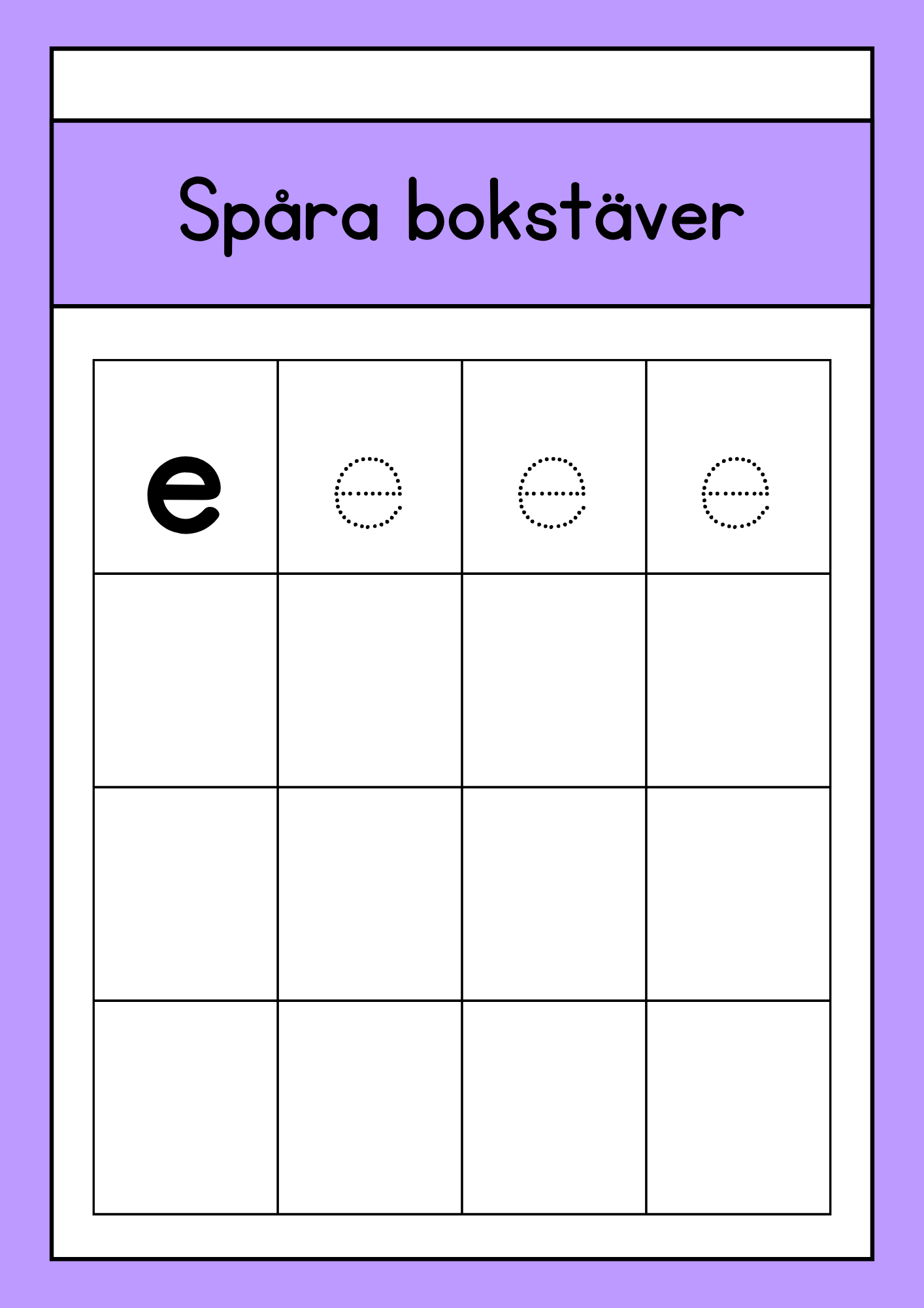 Spåra bokstäver - Gemener
