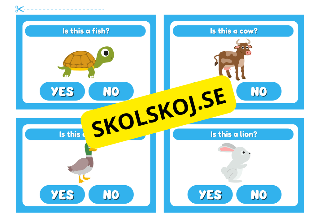 Yes or No - Djurkort