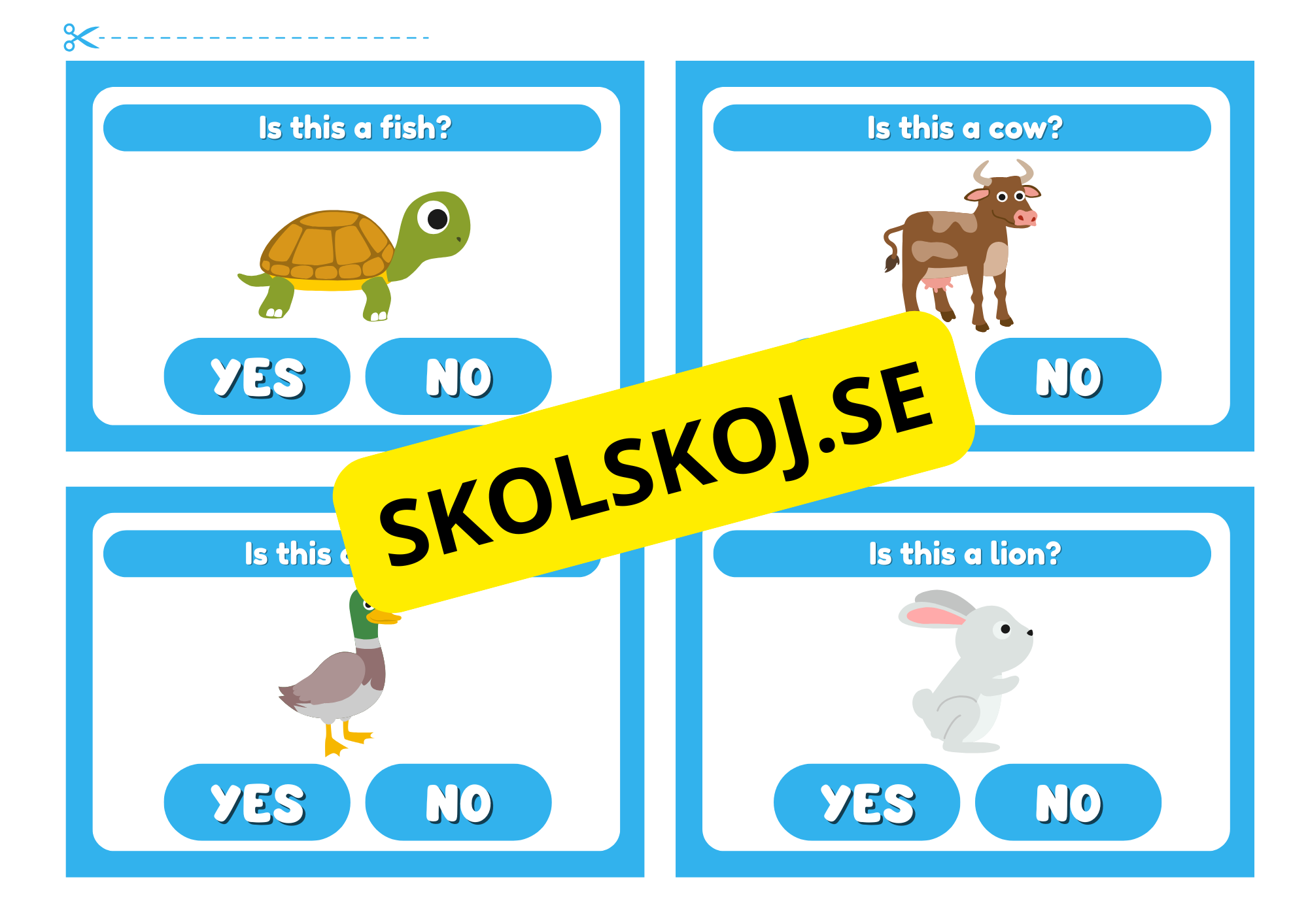 Yes or No - Djurkort
