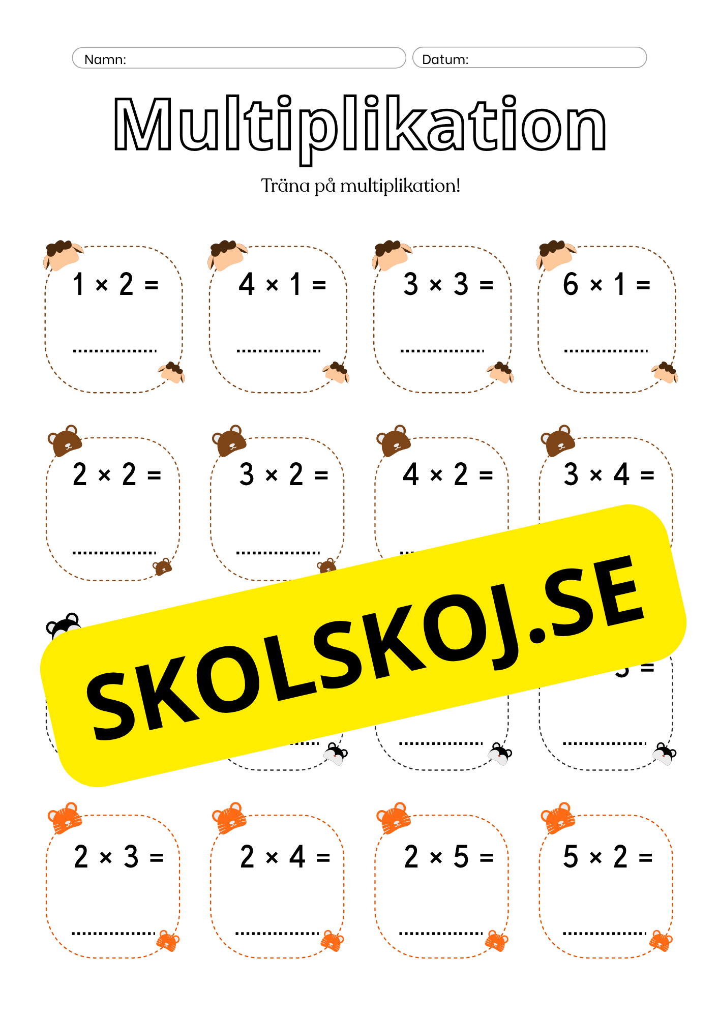 Multiplikation - Träna på multiplikation