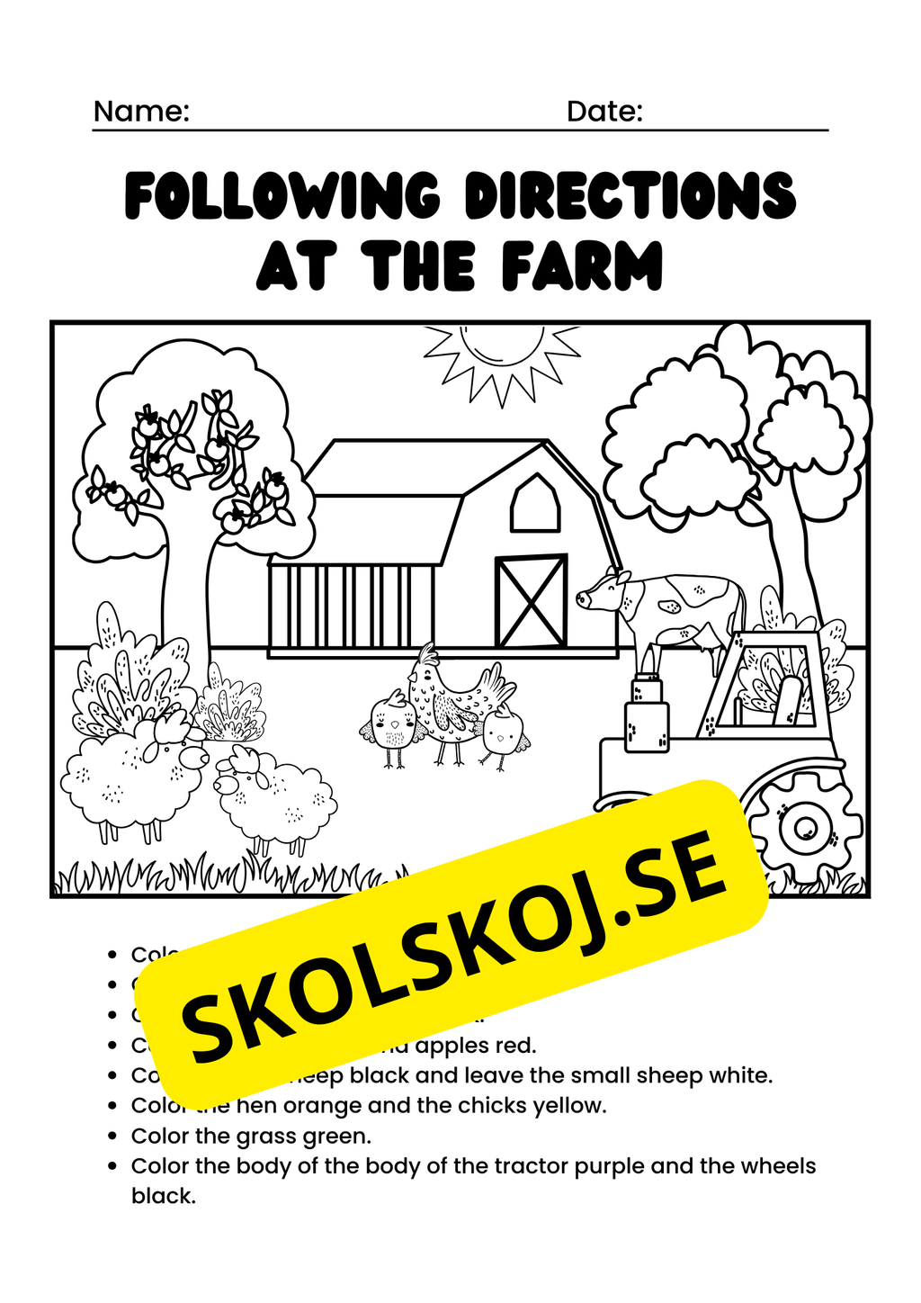 Following Directions - Engelska