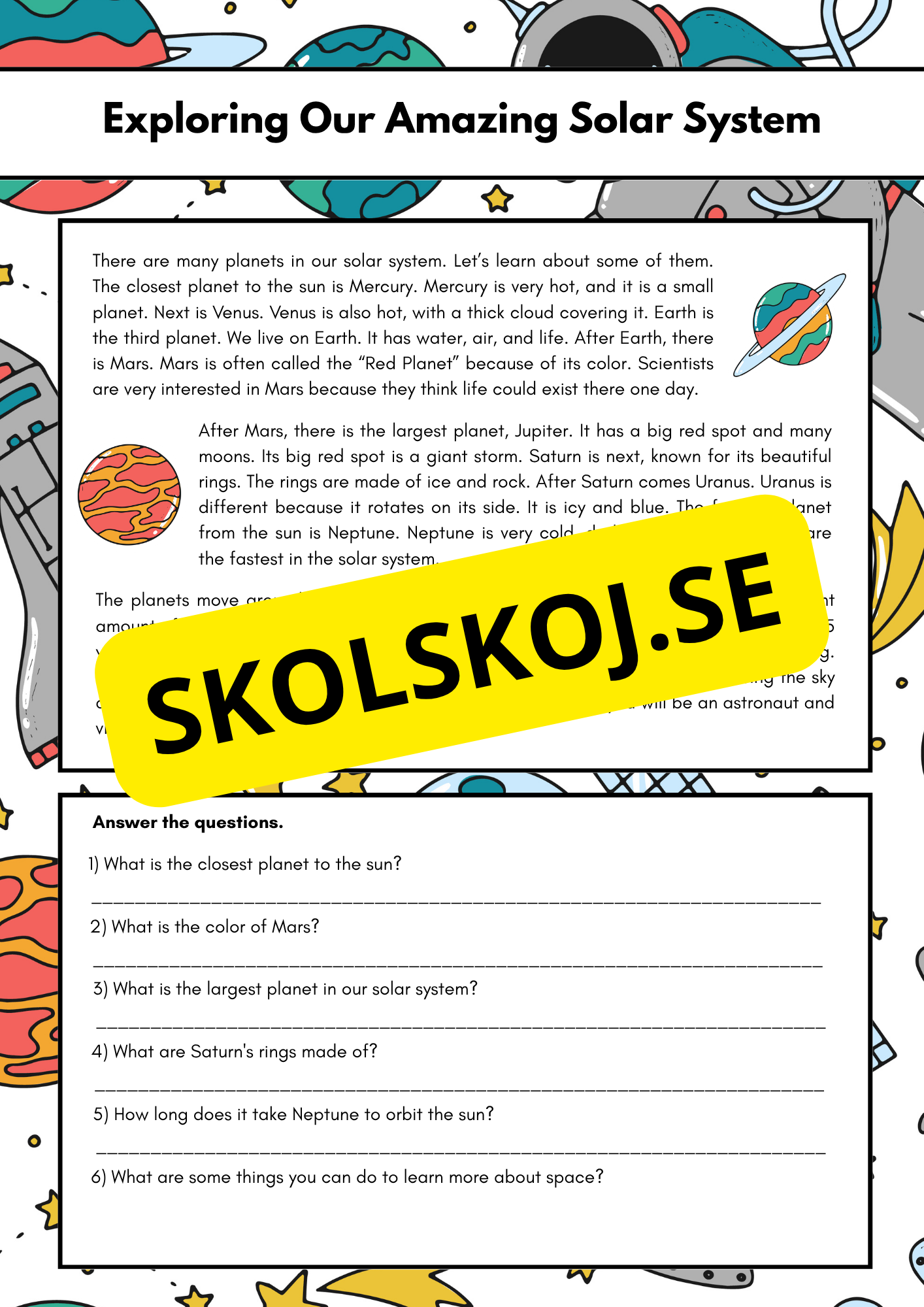 Engelska- Läsförståelse - Åtta olika texter
