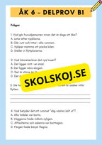 Träna inför nationella provet – Läsförståelse Åk 6 (Delprov B1 & B2) + FACIT
