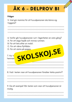 Träna inför nationella provet – Läsförståelse Åk 6 (Delprov B1 & B2) + FACIT