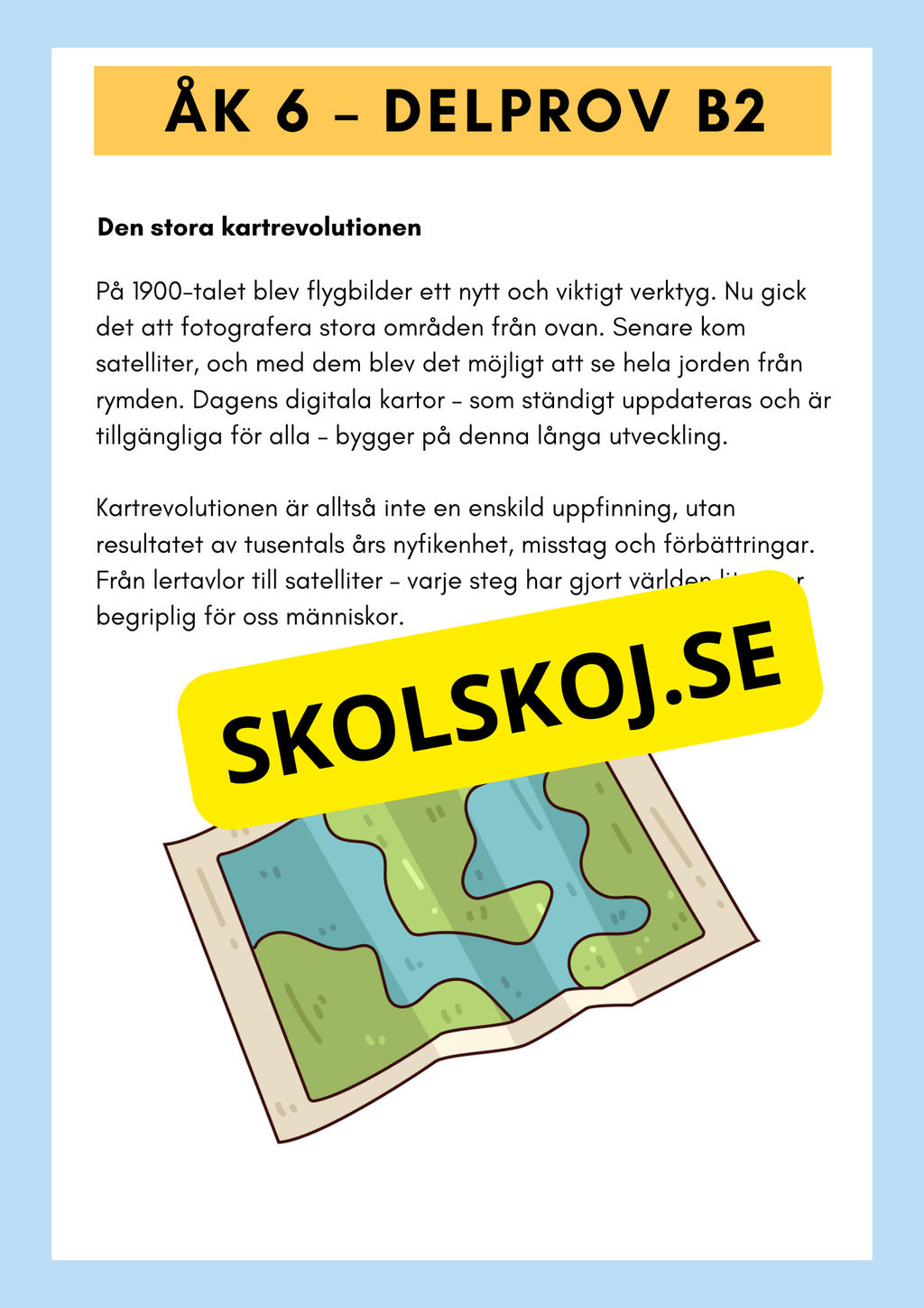 Träna inför nationella provet – Läsförståelse Åk 6 (Delprov B1 & B2) + FACIT