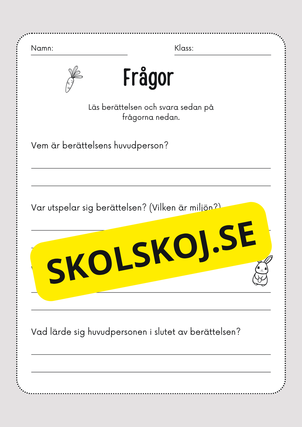 Låt oss fånga påskharen - Svenska - Årskurs 3 - 4