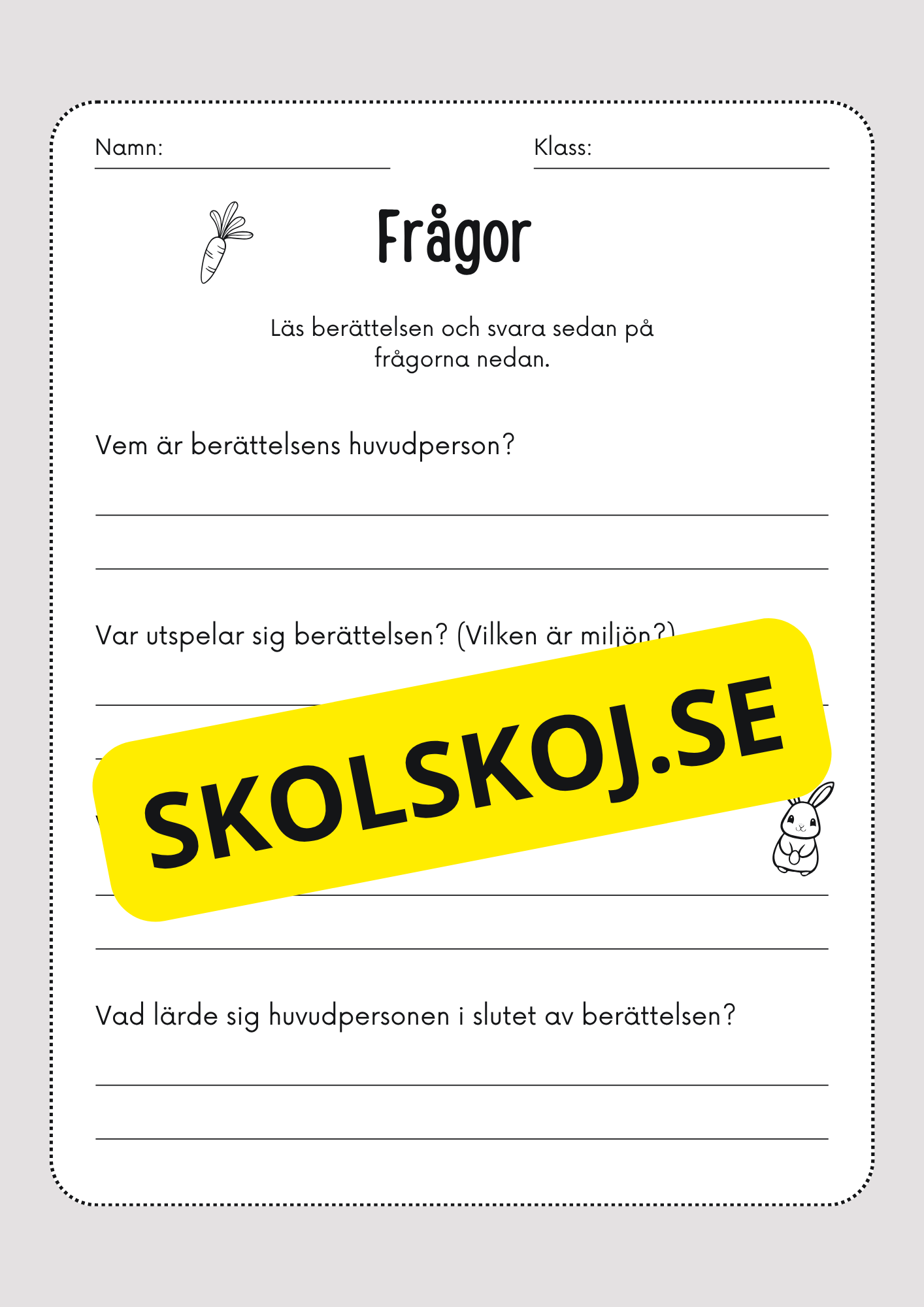 Låt oss fånga påskharen - Svenska - Årskurs 3 - 4