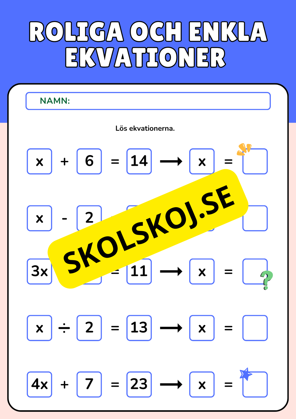 Roliga och enkla ekvationer