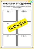 Multiplikation med uppställning - Häfte