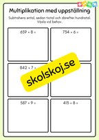 Multiplikation med uppställning - Häfte