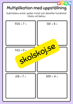 Multiplikation med uppställning - Häfte
