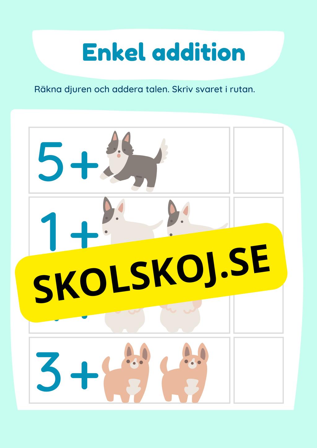 Enkel addition - Häfte