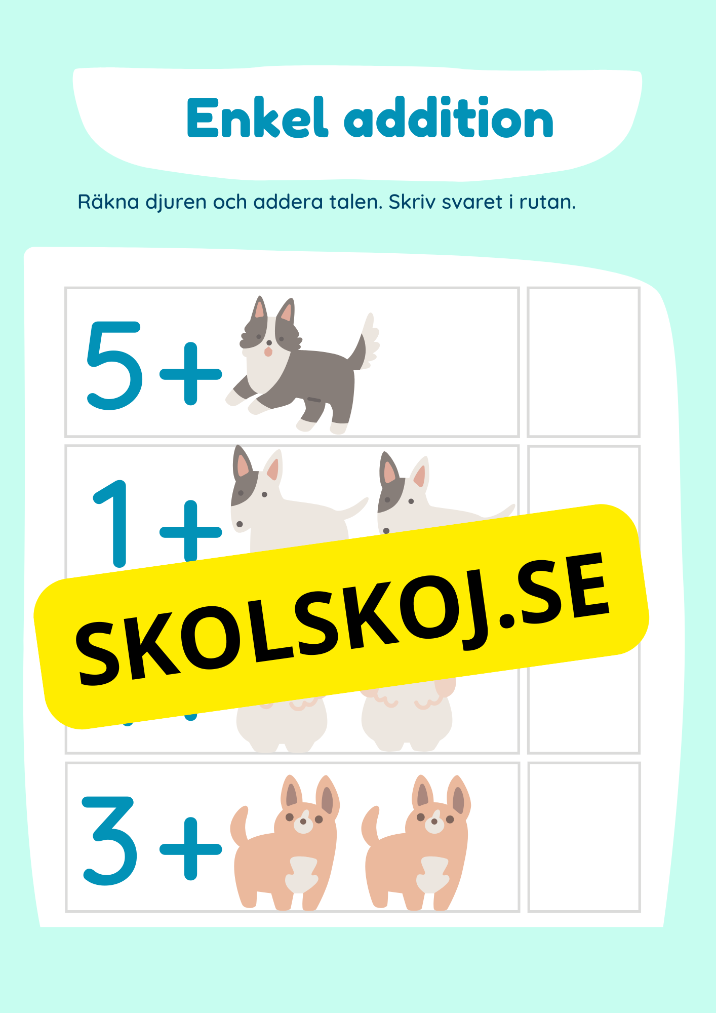 Enkel addition - Häfte