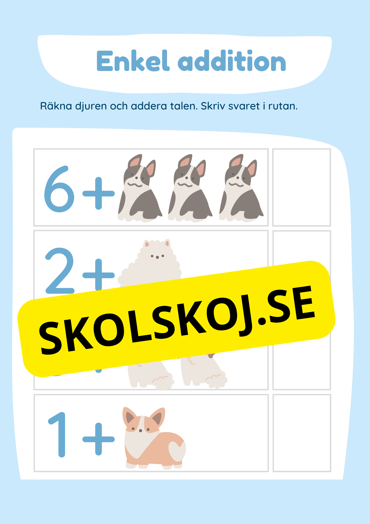 Enkel addition - Häfte