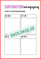 Subtraktion med omgruppering