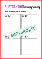 Subtraktion med omgruppering