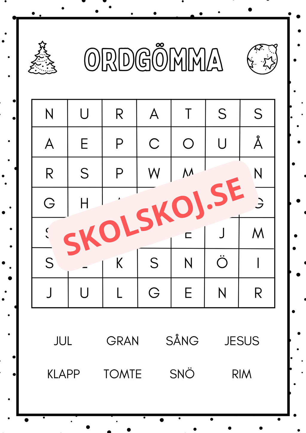 Julkul - Blandade uppgifter - Fk - Åk 2