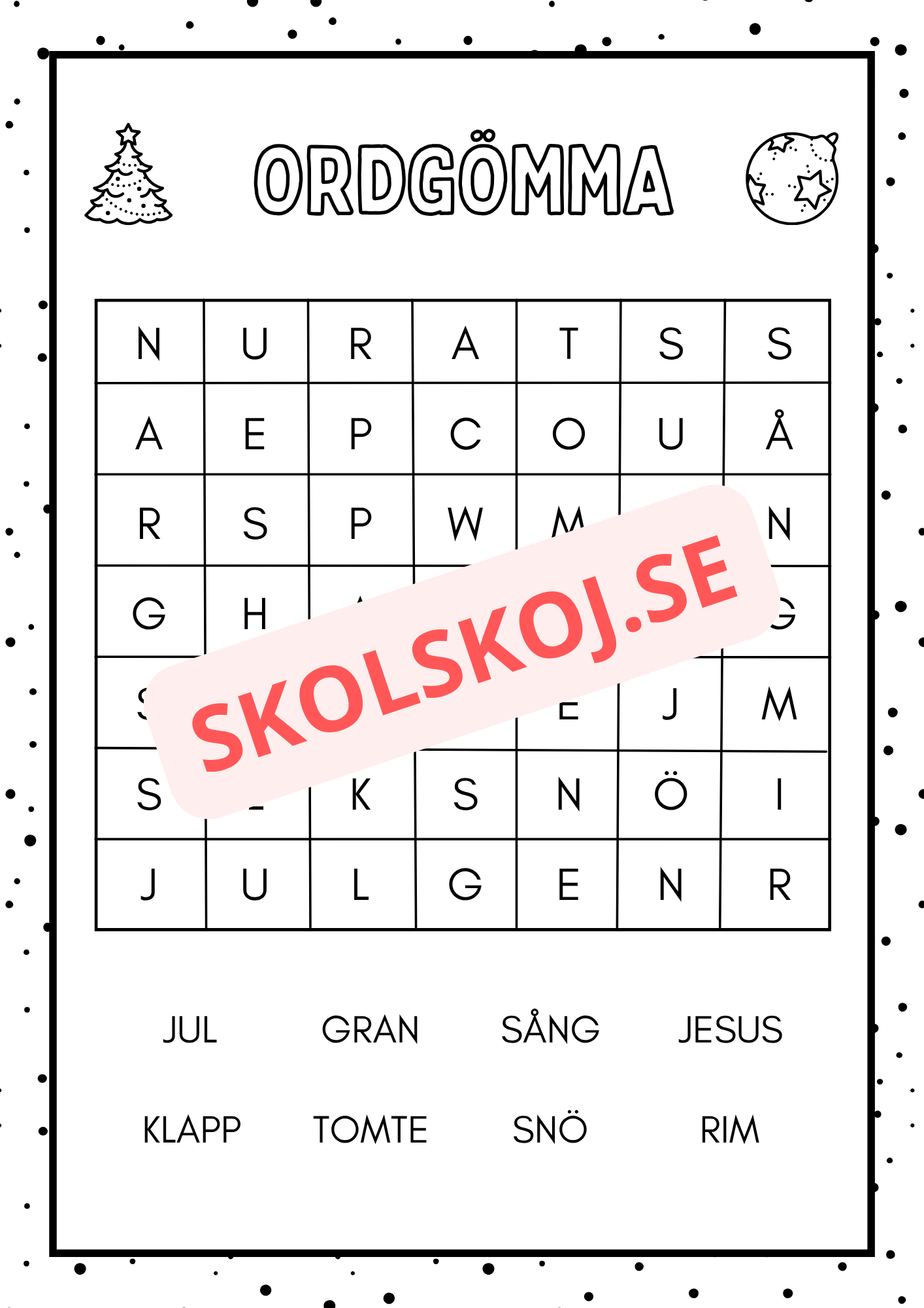 Julkul - Blandade uppgifter - Fk - Åk 2