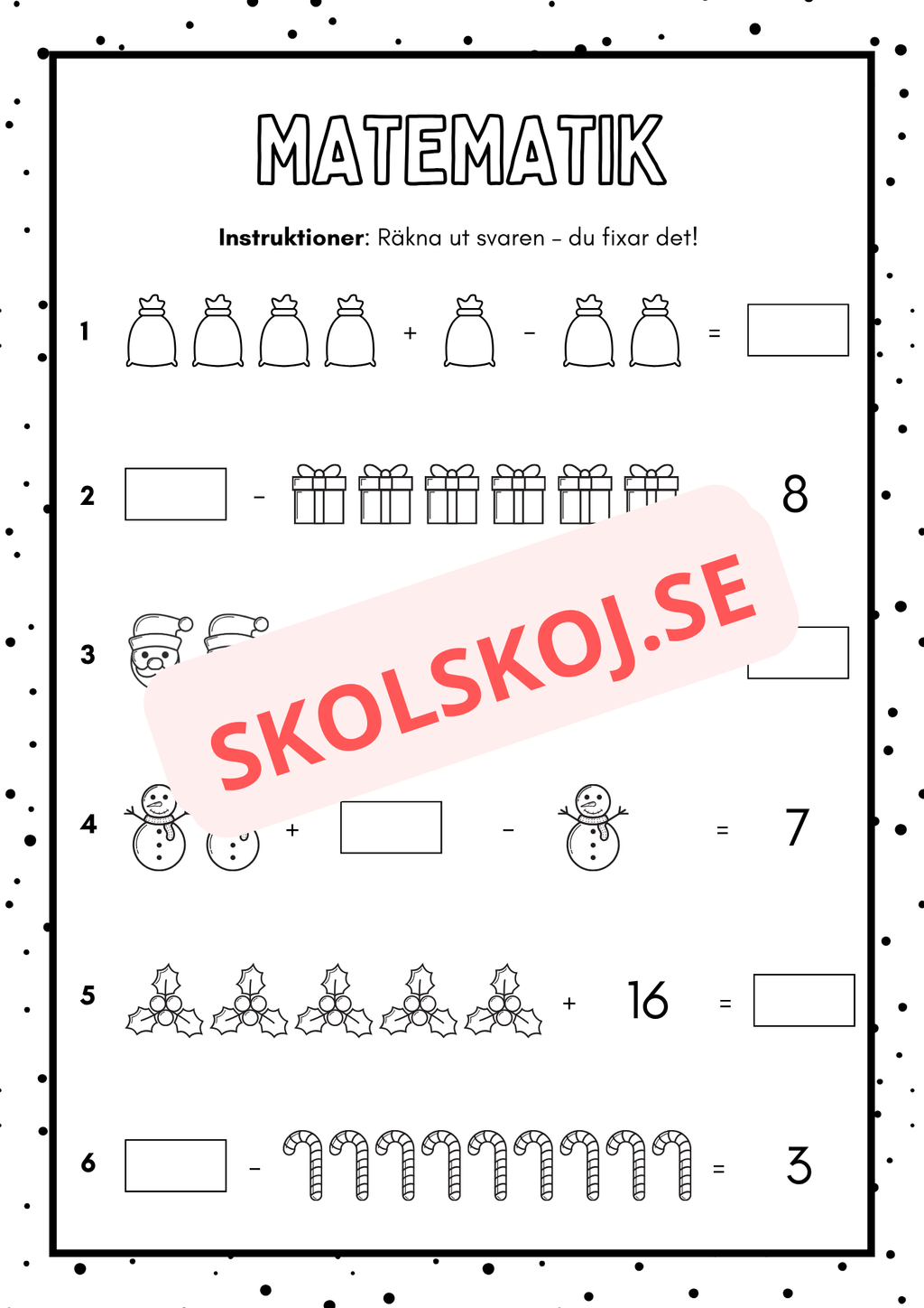 Julkul - Blandade uppgifter - Fk - Åk 2