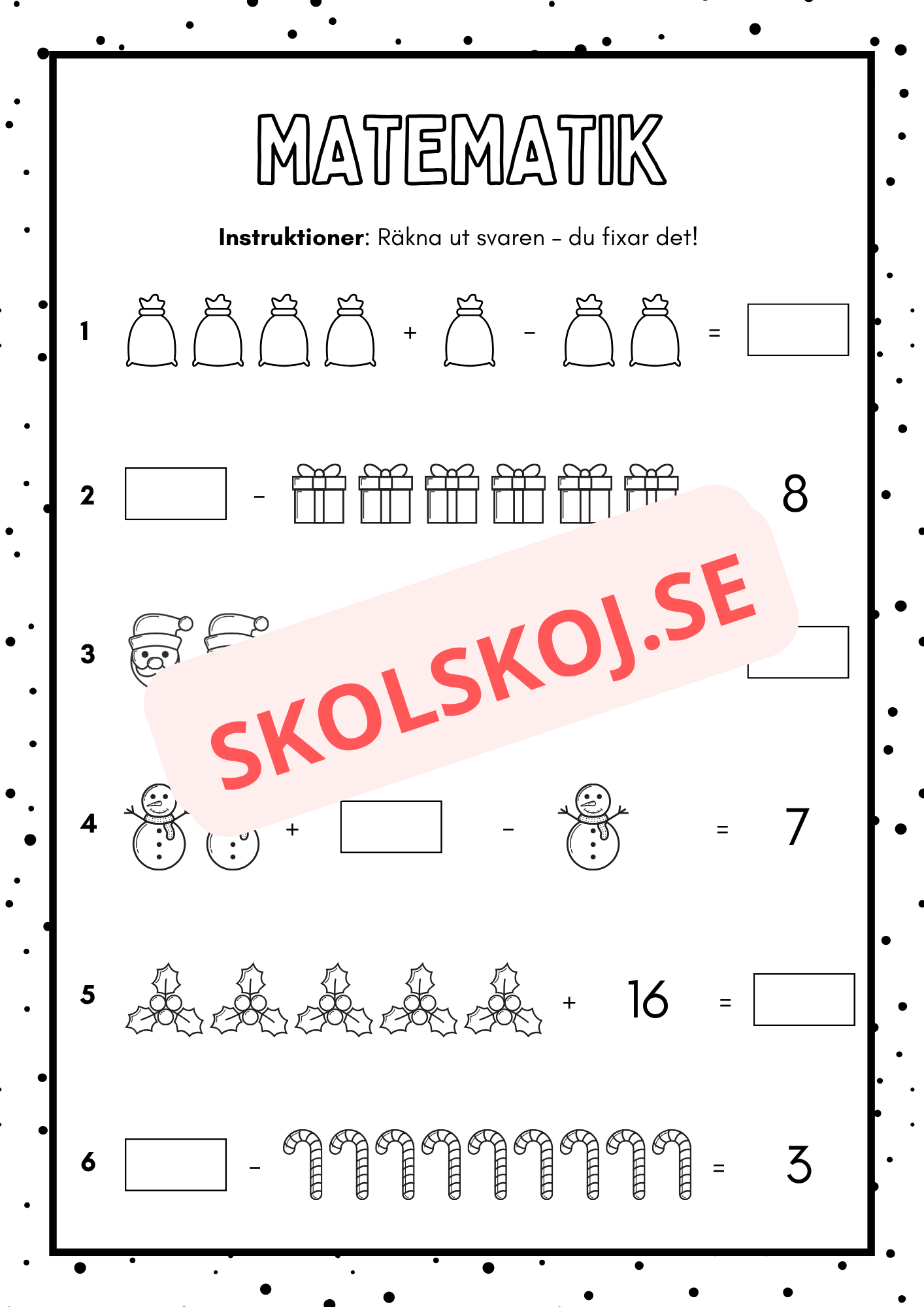 Julkul - Blandade uppgifter - Fk - Åk 2
