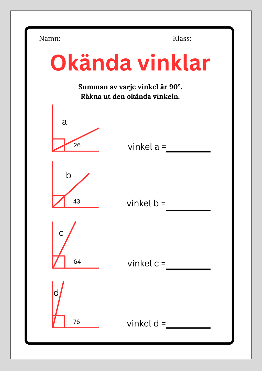 Okända vinklar