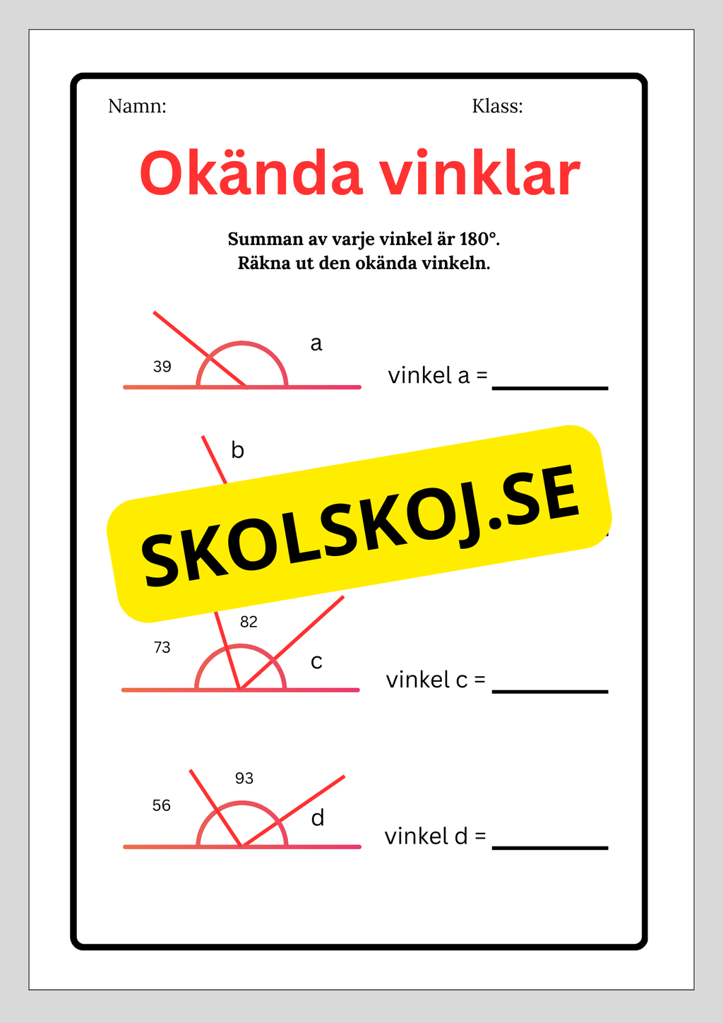 Okända vinklar