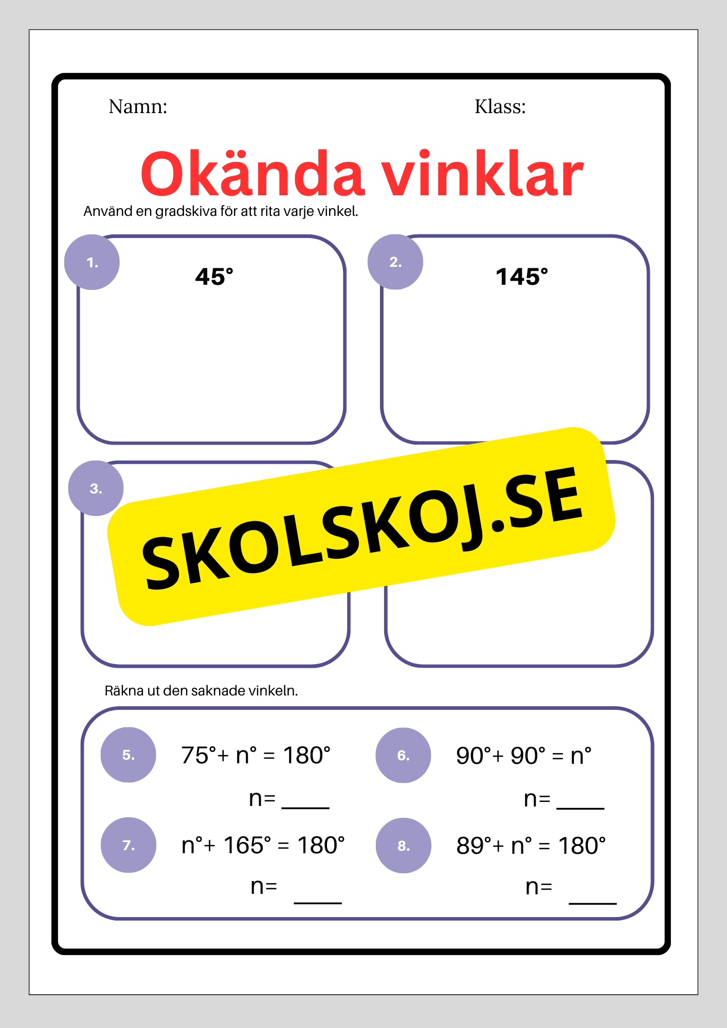 Okända vinklar