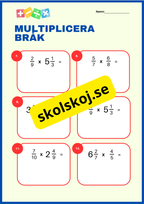 Bråk - Multiplikation och division
