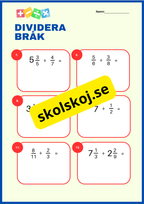 Bråk - Multiplikation och division