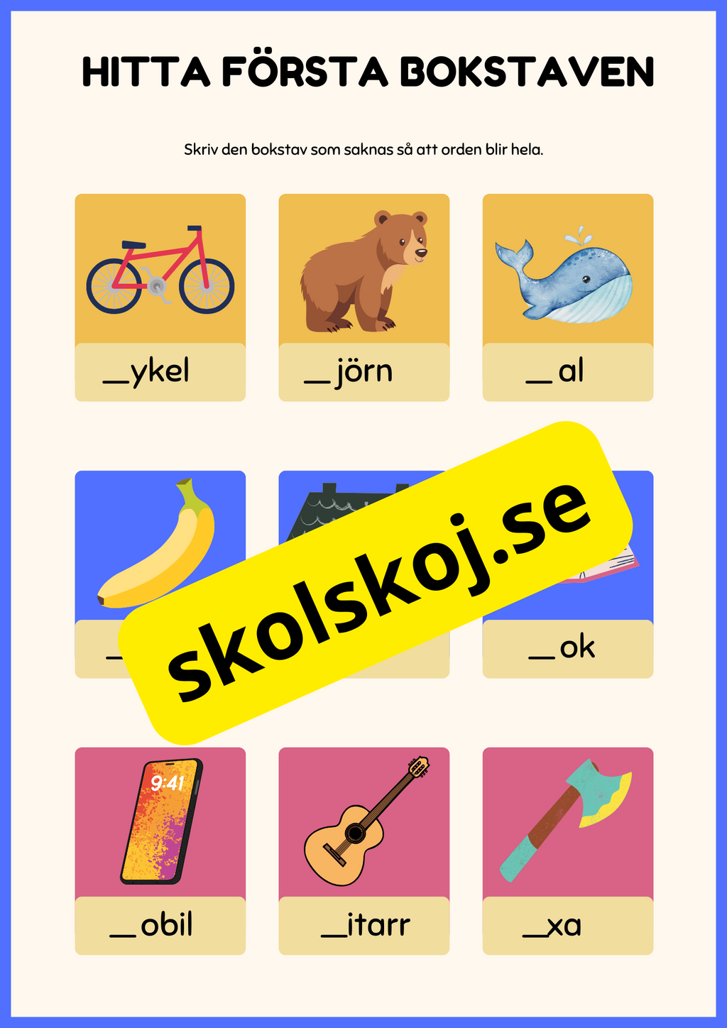 Hitta första bokstaven - Häfte