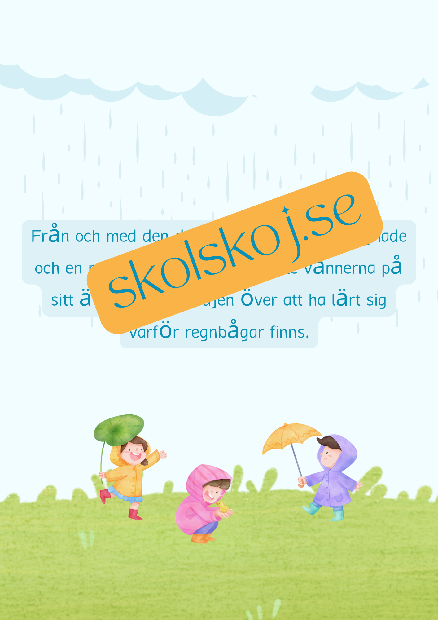 Den magiska regnbågen - Läsförståelse + frågor