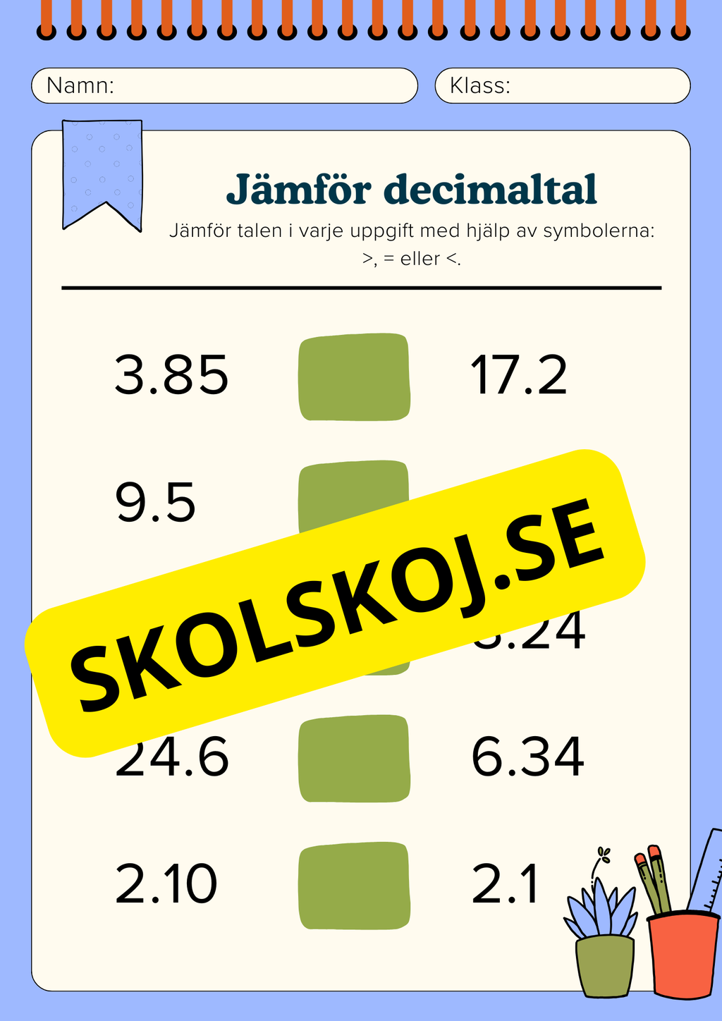 Jämför decimaltal