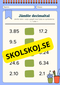Jämföra decimaler
