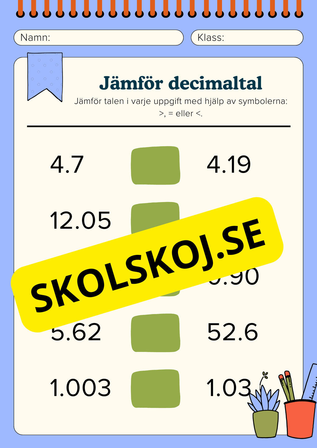 Jämför decimaltal