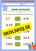 Jämför decimaltal