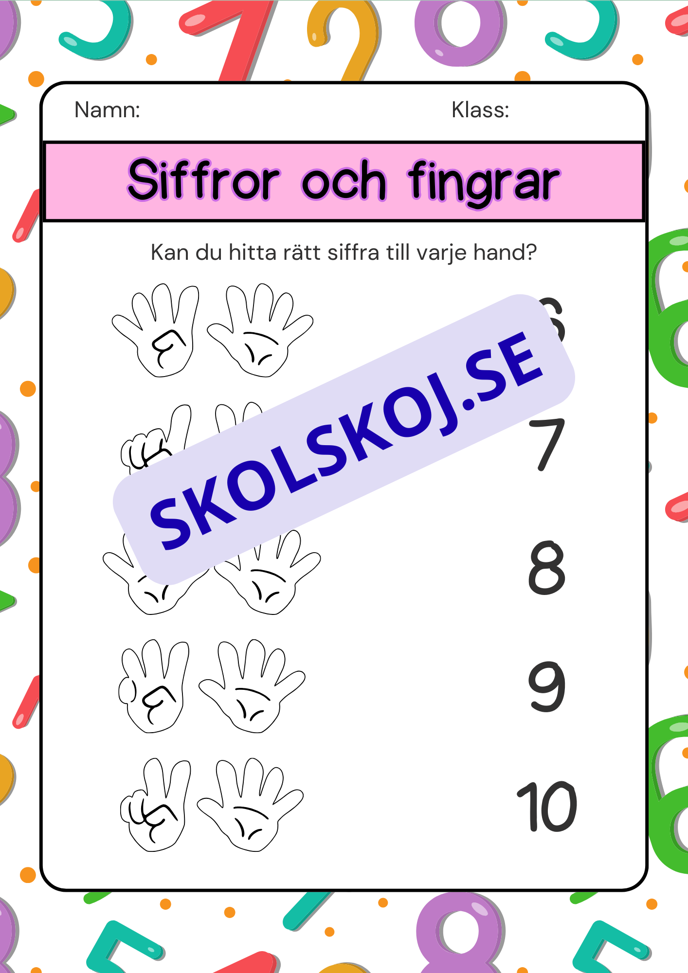 Siffror och fingrar