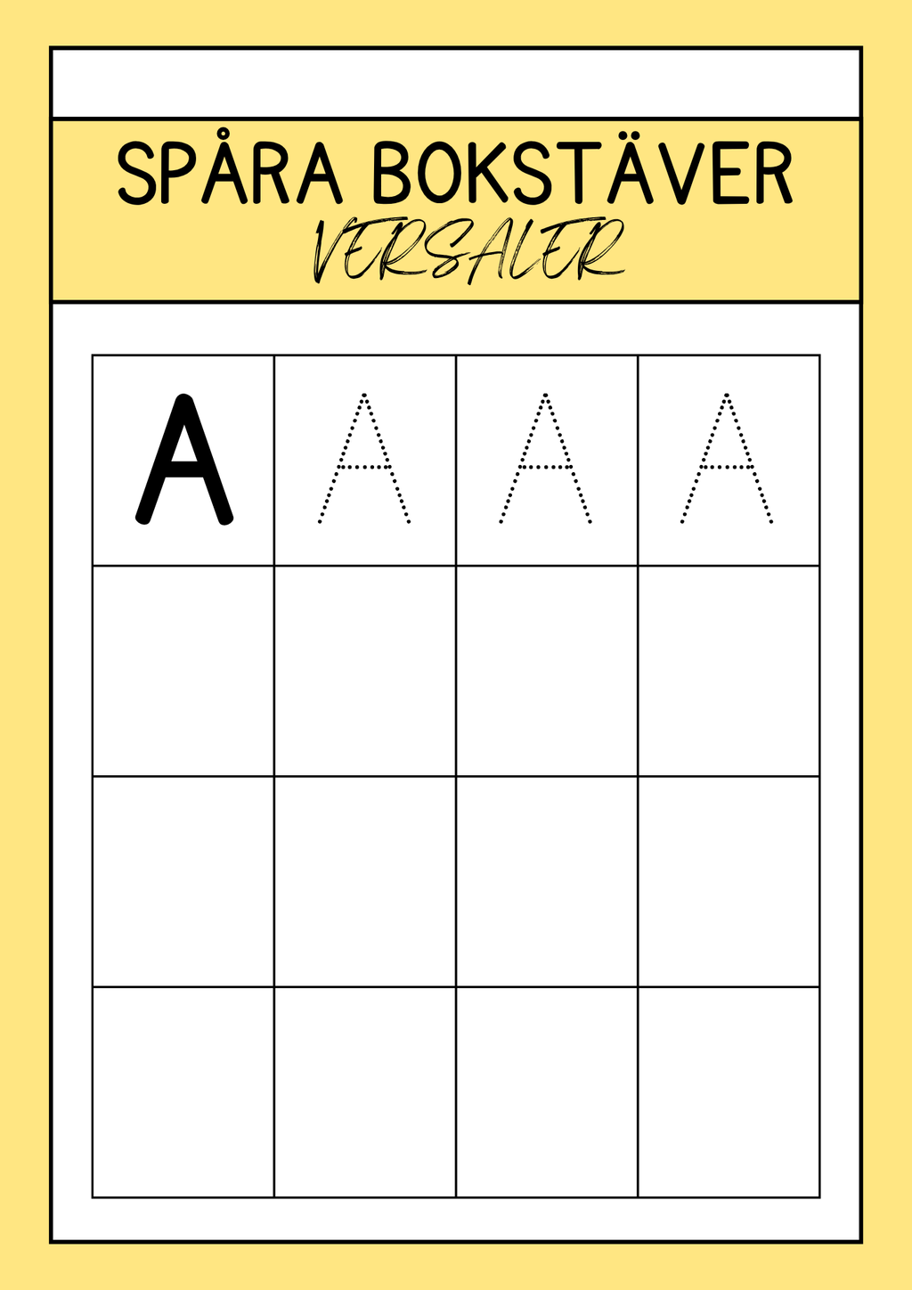 Spåra bokstäver - Versaler
