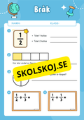 Upptäck enkla bråk - Arbetsblad