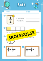 Upptäck enkla bråk - Arbetsblad