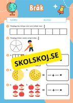 Upptäck enkla bråk - Arbetsblad