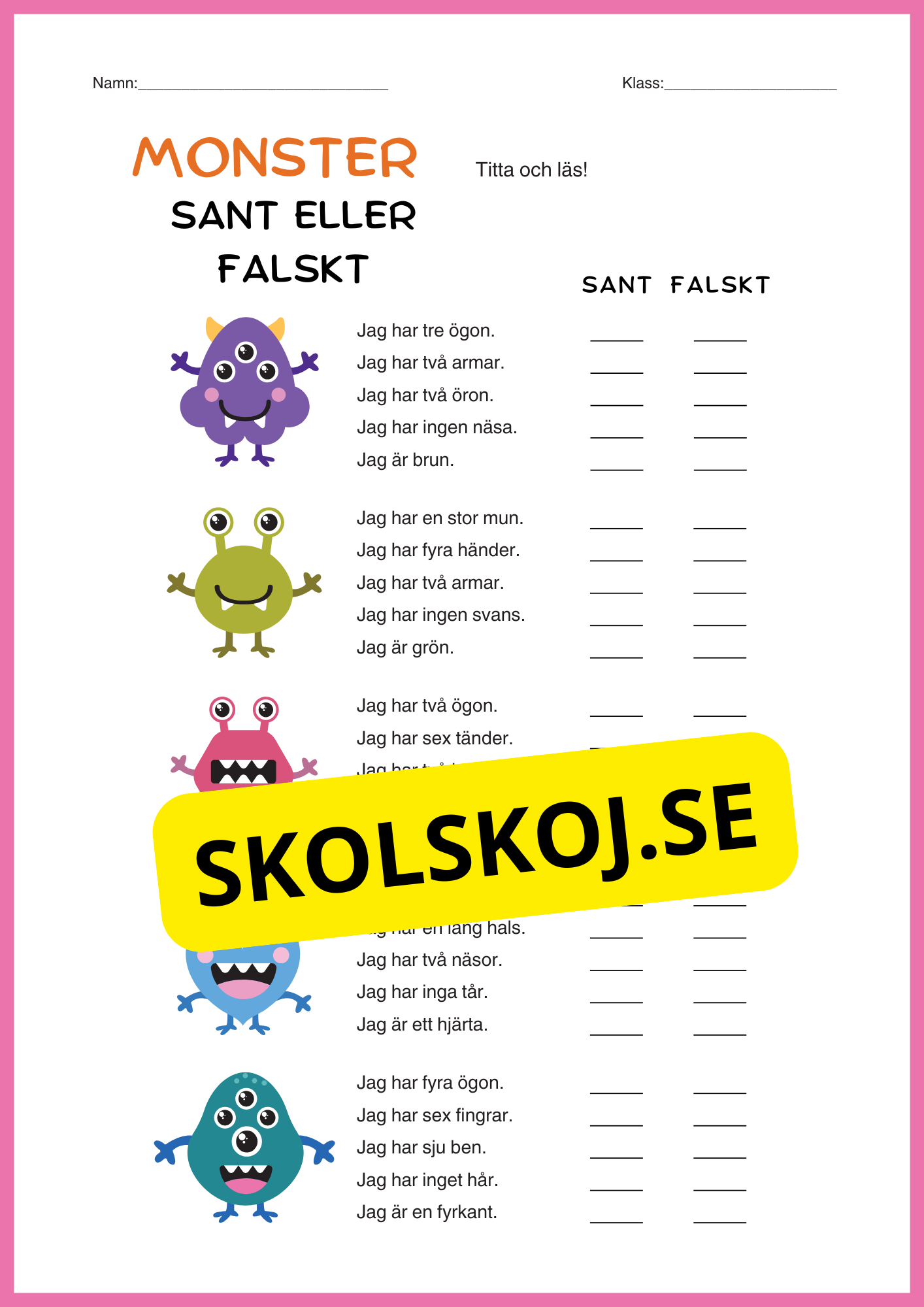 Monster - Sant eller falskt