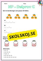 Nationella Prov – Matematik - Träningsmaterial - Årskurs 3 - Del B och C