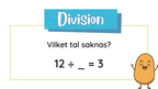 Öva division - Vilket tal saknas