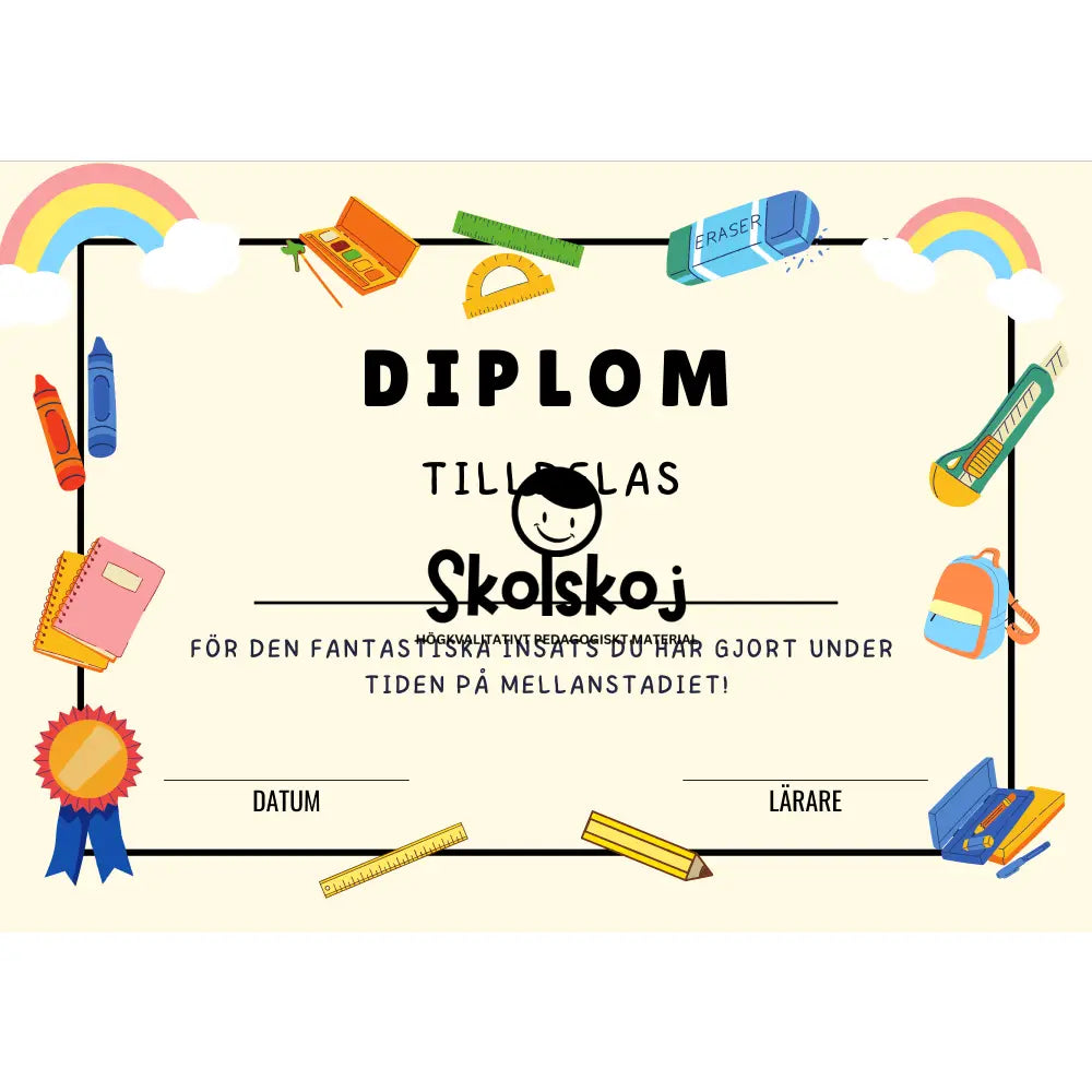 Diplom - Låg- och mellanstadiet (8 st)
