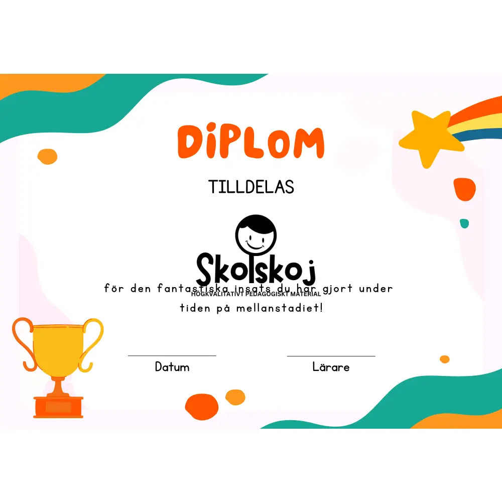 Diplom mellan- och högstadiet (5 st)