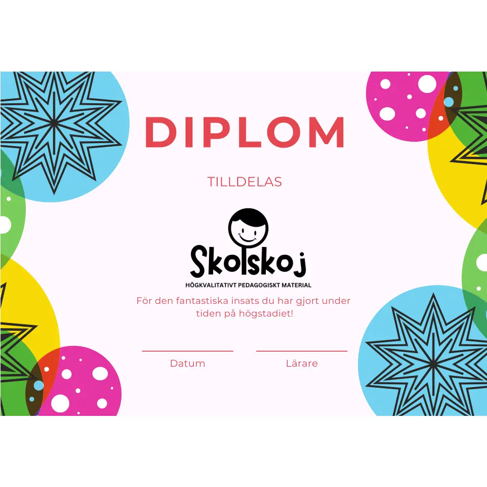 Diplom mellan- och högstadiet (5 st)