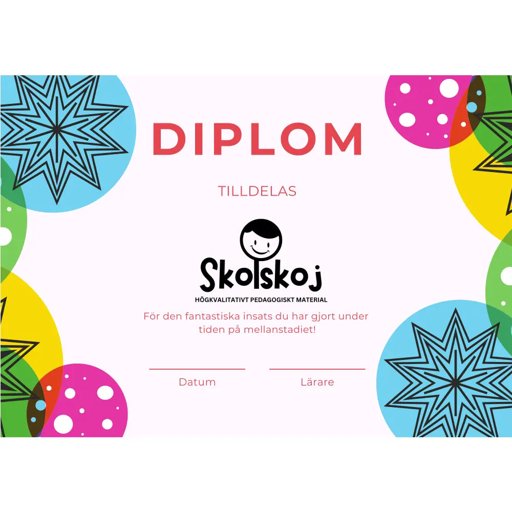Diplom mellan- och högstadiet (5 st)