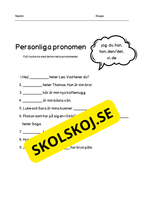 Personliga pronomen - Häfte