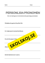 Personliga pronomen - Häfte